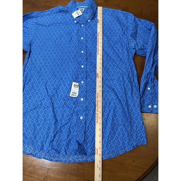New Cunch Button Down Shirt Men's Size Large Blue Western Rancher NWT - Picture 8 of 14